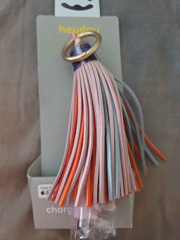 Heyday Tassel Charging Cable Keychain iPhone/iPad NEW!