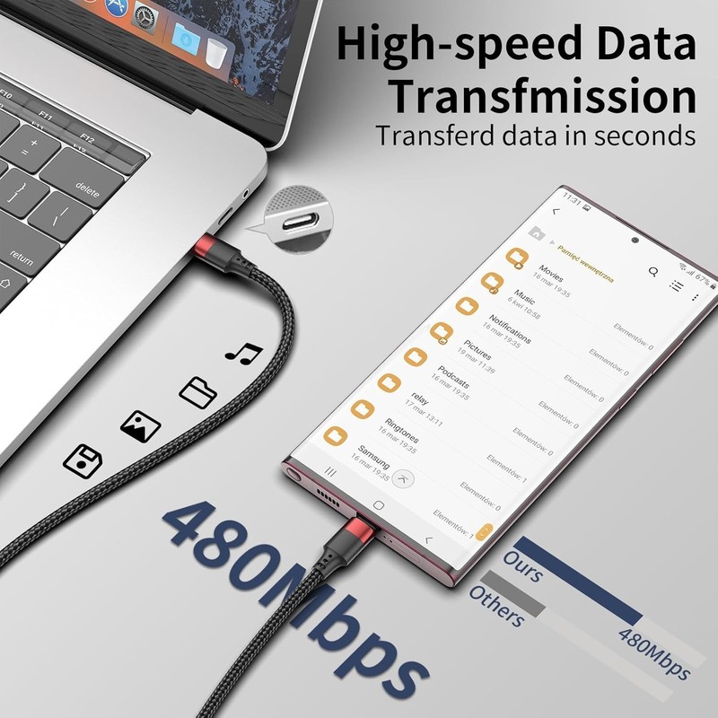 6 Inch Short USB C to USB C Cable, 0.5Ft 3 Pack Short USB C Charger Cable Braide gallery