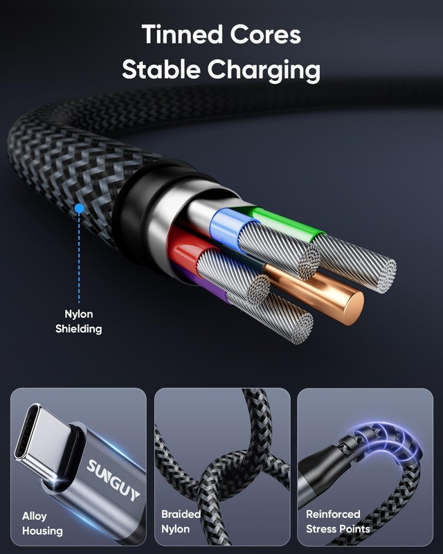 SUNGUY USB-C to Lightning Cable 2FT, 2-Pack [MFi Certified] iPhone Grey gallery