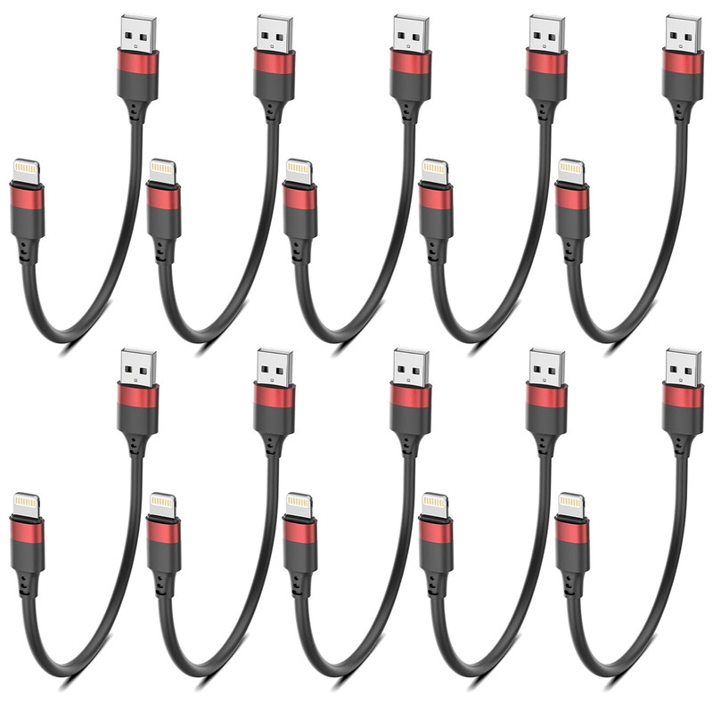 6 Inch Short Lightning Cable Bulk 10Pack, [Mfi Certified] Multipack 0.5Ft Iphone