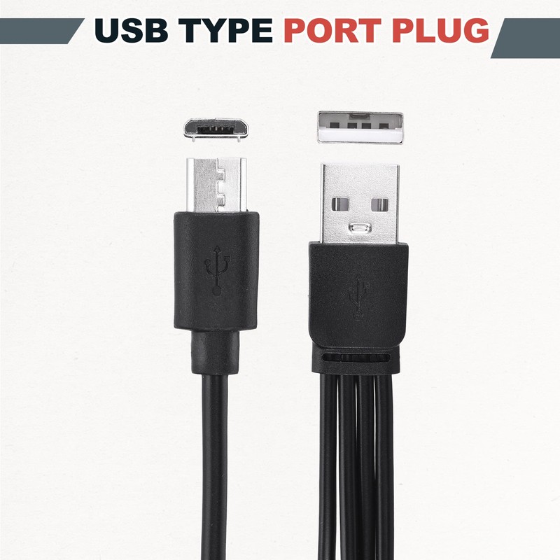 2Pcs Multi Charging Cable, 4 in 1 USB A to Micro USB Splitter 8", Black gallery