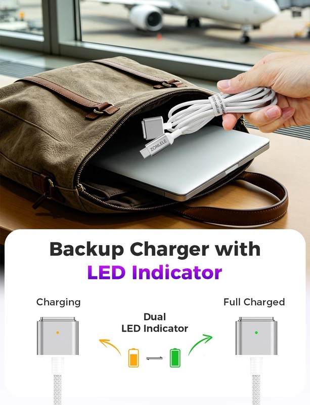 140W USB-to Magnetic 3 Cable 6.6FT with Indicator gallery