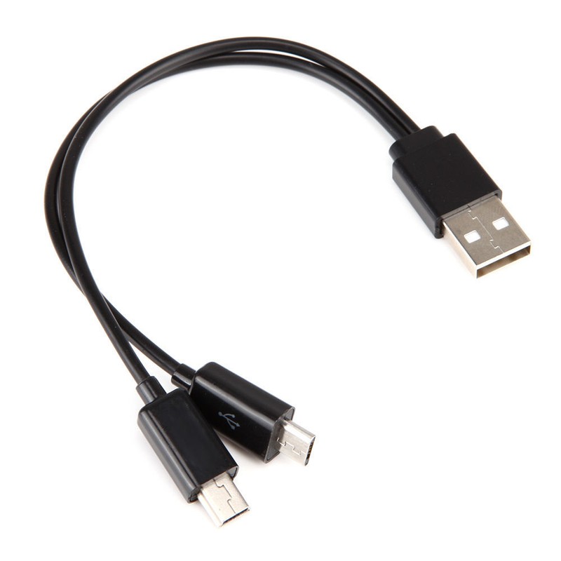 1FT 20cm USB Male To Dual 2X Micro Male Plug Data Charger Sync Power Y Cable gallery