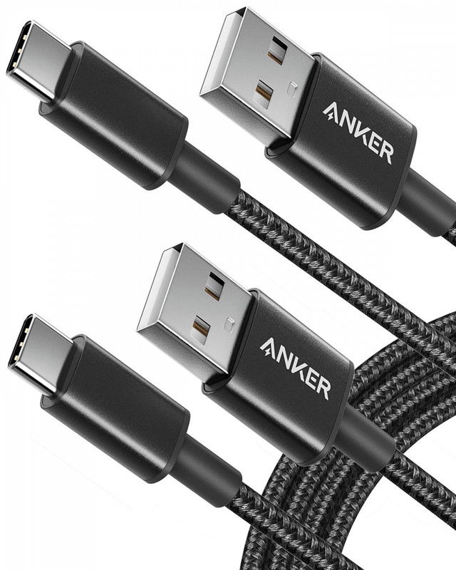 USB C Cable, Anker [2-Pack, 6 ft] Type C Charger Premium Nylon 6 Feet, Black