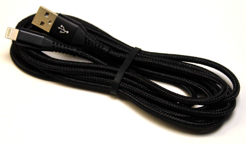 8FT Black Extra Long High-Performance Braided Sync Charger Cable for Cell Phone