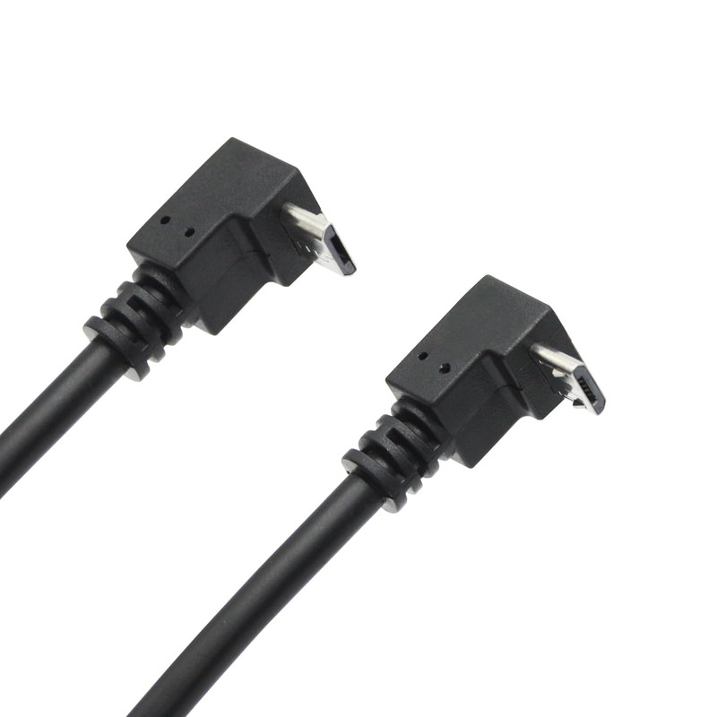 Short Micro USB Extension Cable 9Inch, 90 Degree up & down Angle Micro USB Ma... gallery