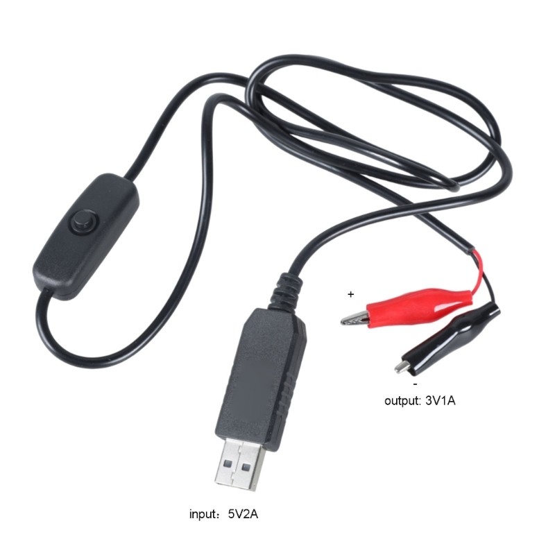 100cm USB 5V Male Test Wire 3V Clip Cable Cord with Switching Button gallery