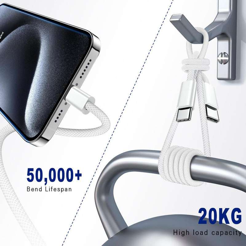 USB C to USB C Cable 3FT Certified 2Pack 60W Usbc Woven Fast Charging Type C Cha gallery