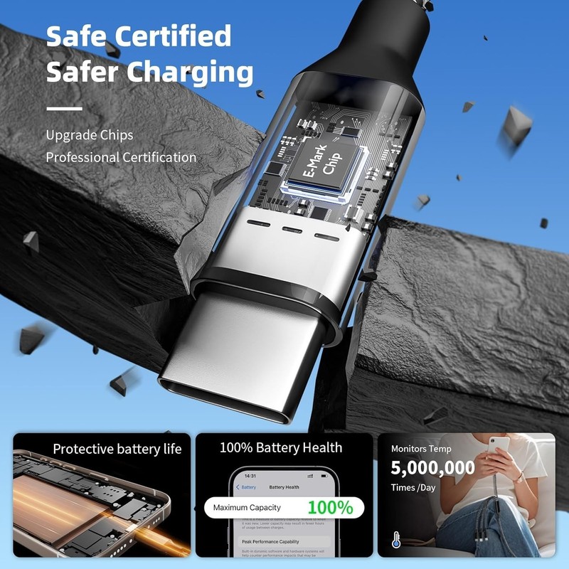 USB C Splitter Multi Charging Cable, Dual Type C Charger Cord,4 in 1 Multiple Ny gallery