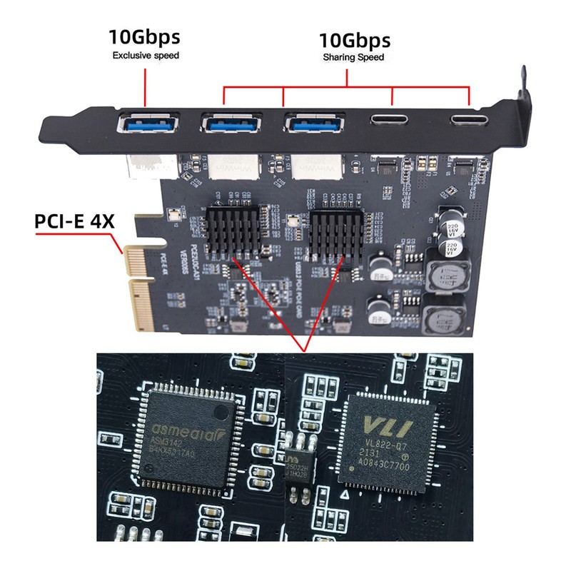 Chenayng USB 3.1 Type-E Front Panel Socket & USB3.0 19pin & Dual USB-C to PCI-E gallery
