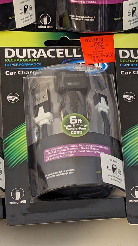 lot of 12 Duracell Car Charger- 6 ft Sync & Charge Cord-3.1 Amp Dual USB Ports gallery