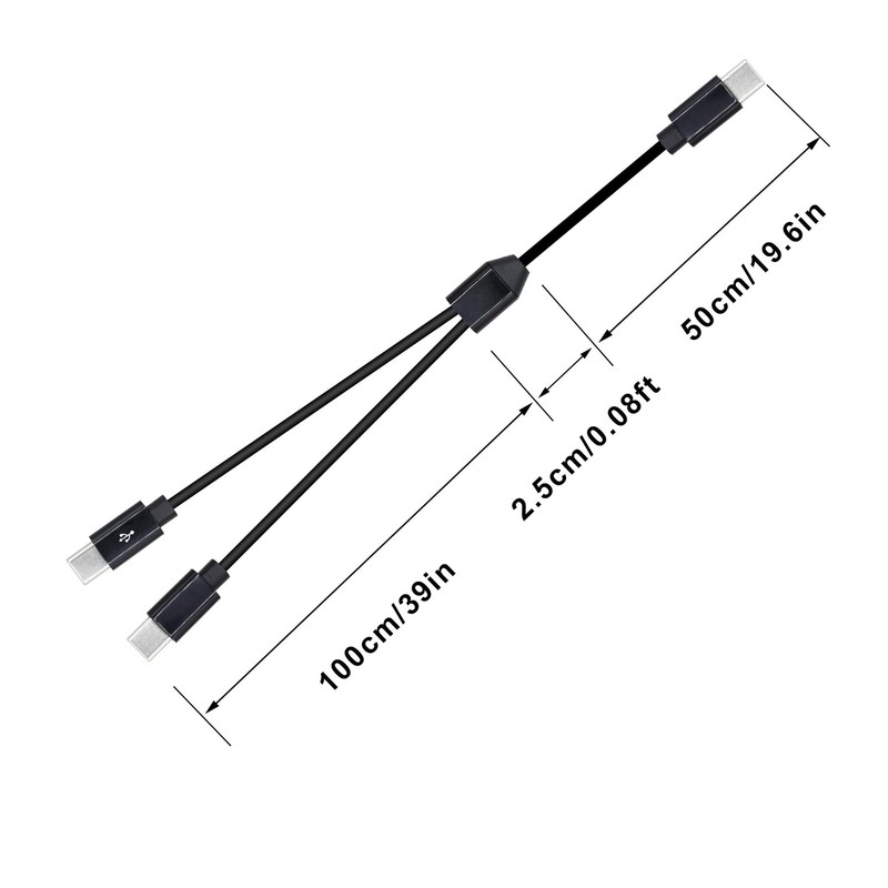 2 In 1 USB Type C Splitter Cable Male To 2 Male Data Sync Charge 4.9FT/1.5M gallery