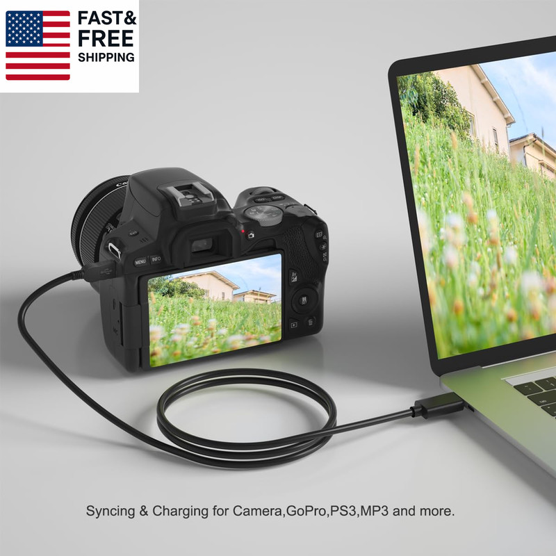 USB-C to Mini USB Cable,Type-C to Mini-B Charging Cord Compatible with Canon Cam gallery