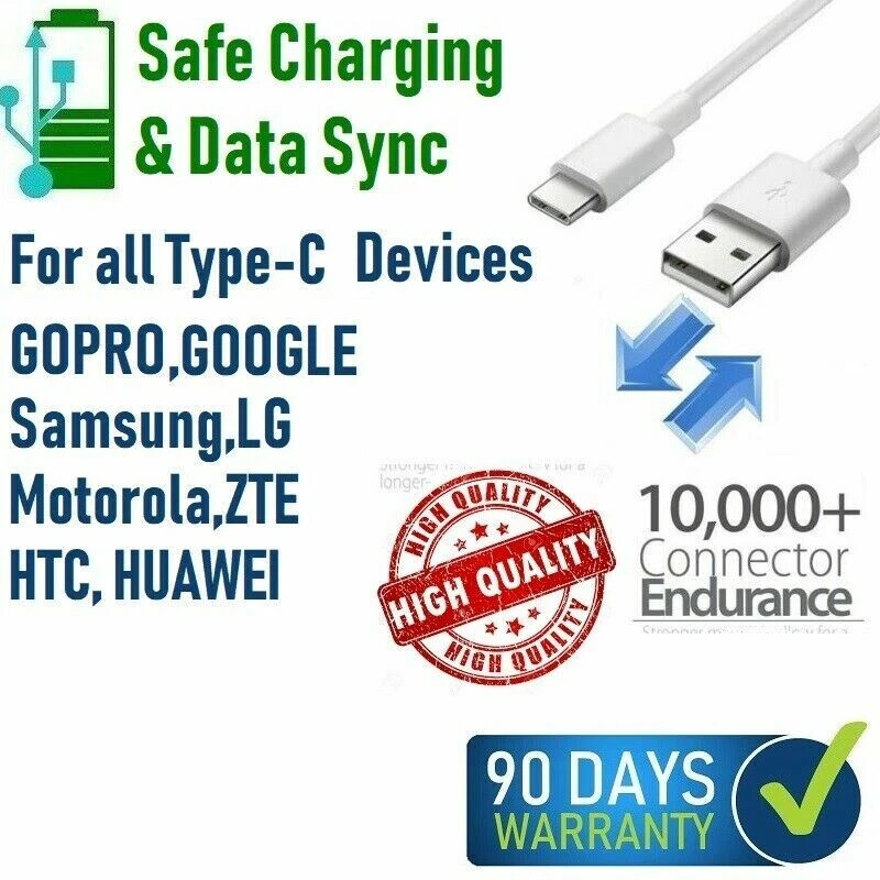 LOT of 100 Type-C USB Fast Charging Cable For Samsung LG Phones Tablets Android gallery