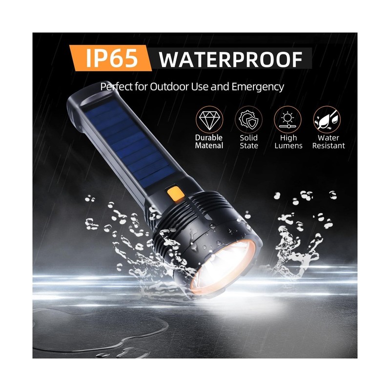 2 Pack LED Rechargeable Flashlight - 100000 Lumens Super Bright Sol... Fast Ship gallery