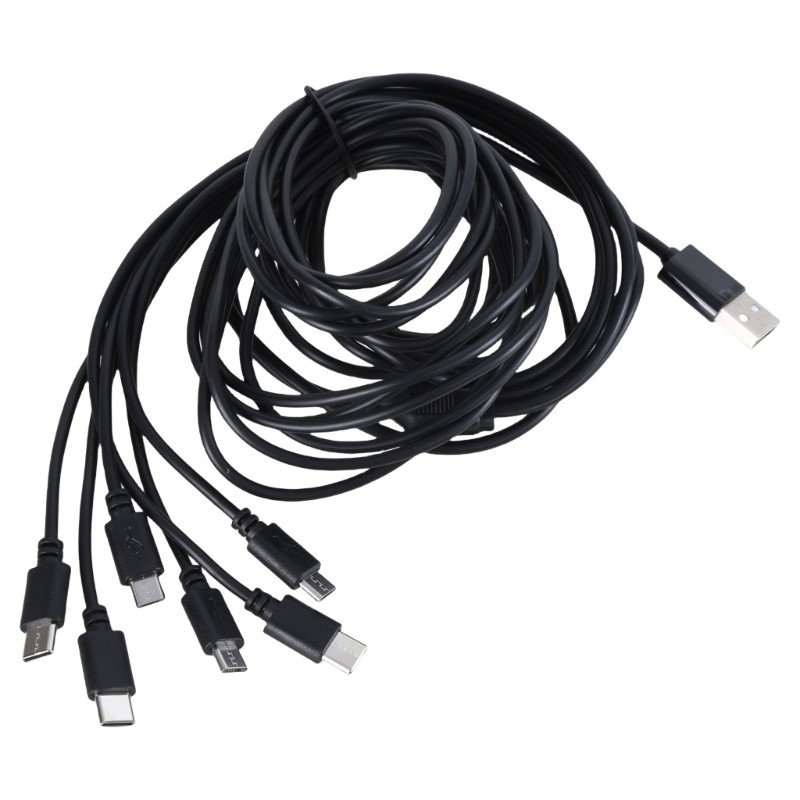 6 in 1 USB Charging Wire for Phones Tablets Headphones with 50cm/150cm Length gallery