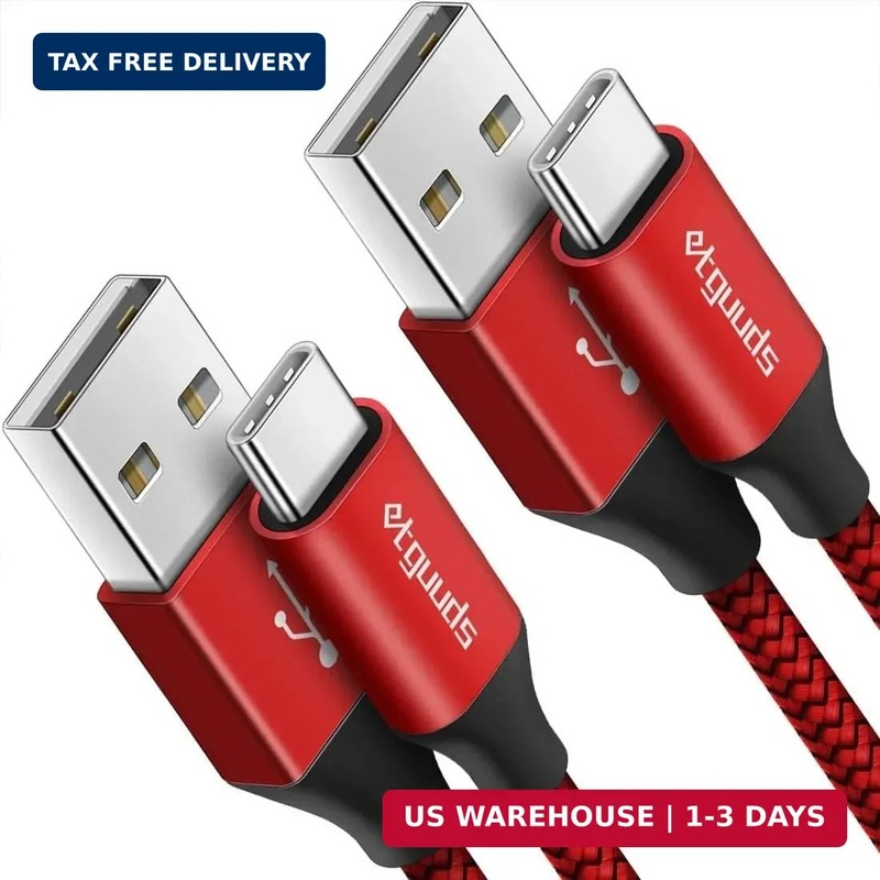 etguuds USB to USB C Cable 2ft, 2-Pack USB A to Type C Charger Cord Fast Chargin