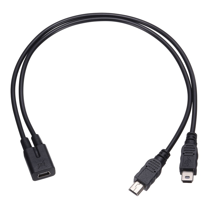 Mini USB Female to Mini USB Male 2 in 1 Splitter 11.8″