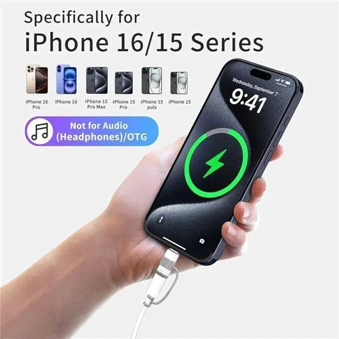 Type C Male To iPhone Port Adapter USB-C To iPhone Charge USB Convertor-4 Pack gallery