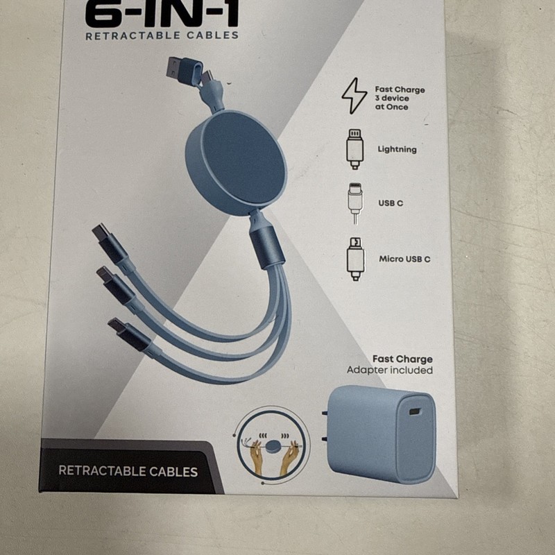 NEW Phunkee Tree 6-In-1 Retractable Cable SWEET SOUR TECH W/ FAST CHARGE ADAPTER gallery