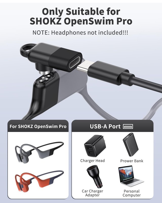 Charging Cable for Shokz OpenSwim with 2 Adapters, Cable Charging Converter f... gallery