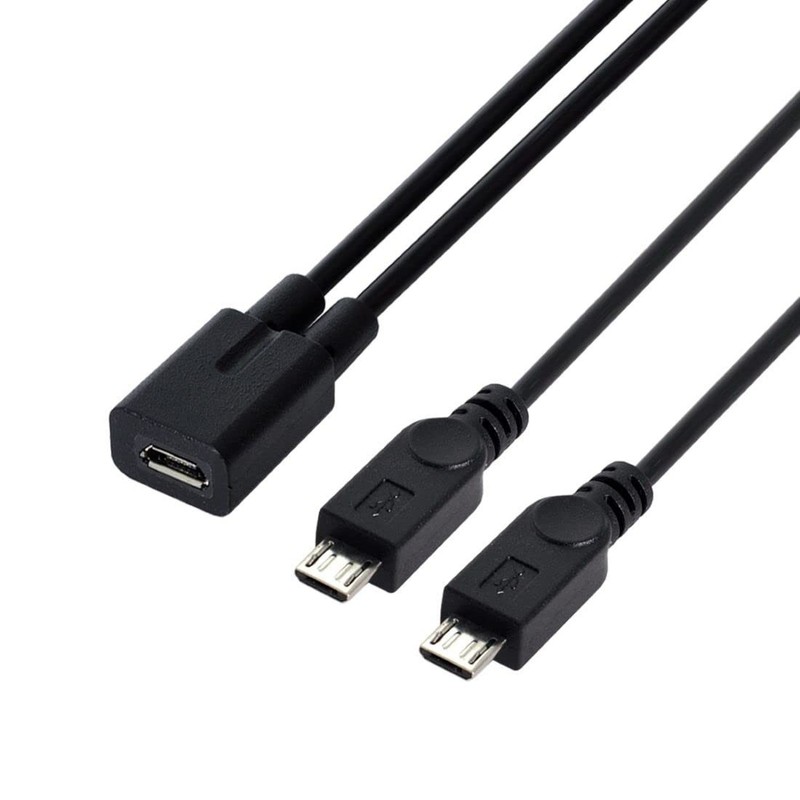 Micro USB 1 to 2 Y Splitter Cable,Micro USB 1 to 2 Charging Extension Cable S... gallery