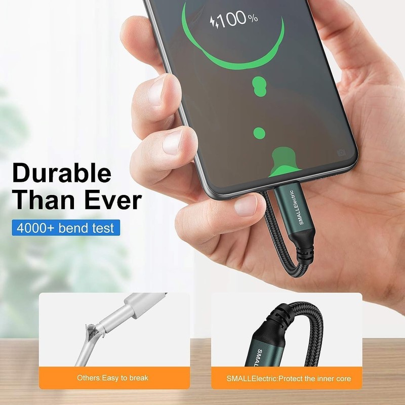 Braided Fast Charging Cable 5-Pack 3FT for LG G7 G6 G5 Green gallery