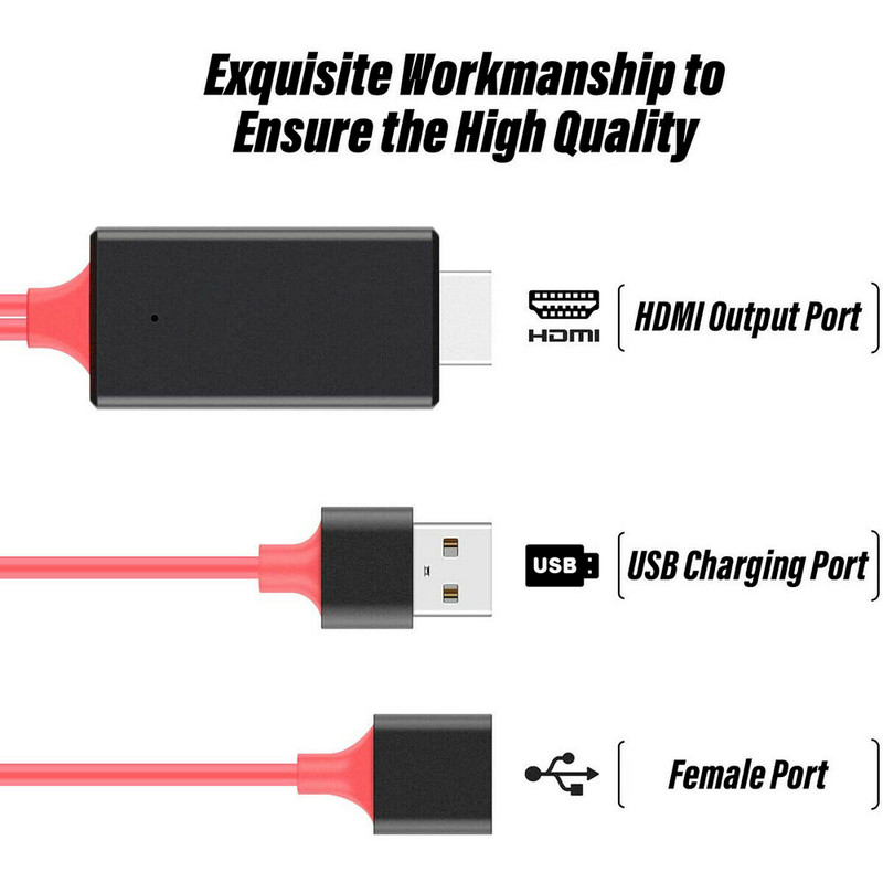 HDMI Cable 1080P Phone to TV HDTV AV Adapter Universal For iPhone Android Type C gallery