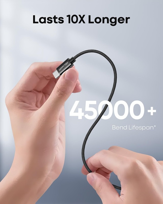 INPPYTON 30 Ft USB C to C Cable 60W, Extra Long Type C 30Ft, Black gallery