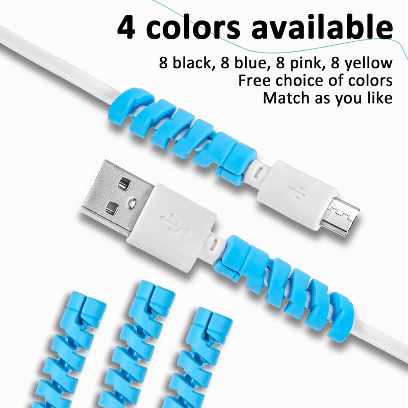 Silicone Cable Protectors Flexible Cord Protector Charger Cable Saver 32 Pcs gallery