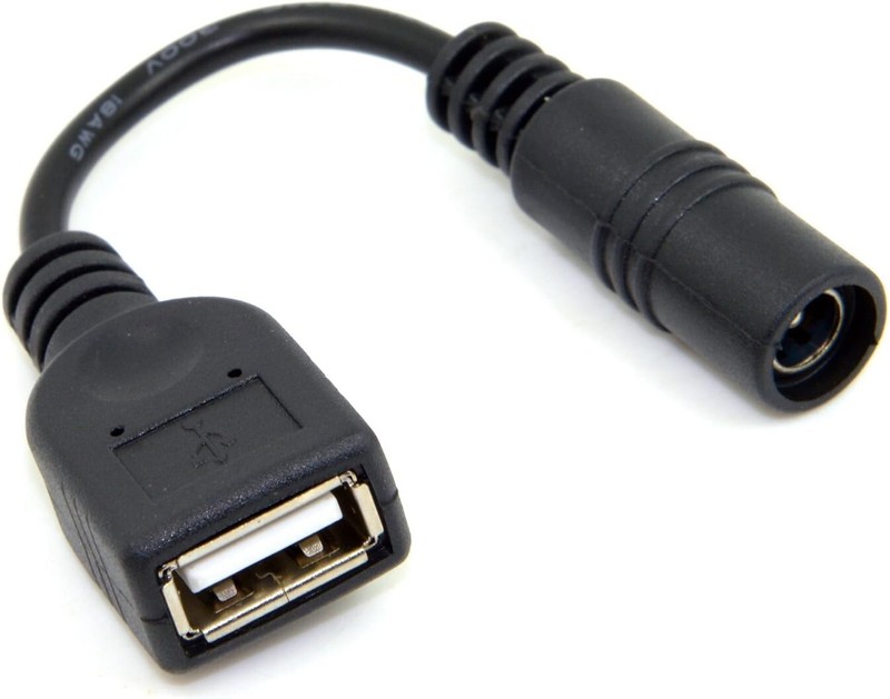 cablecc 5V USB Female to DC Power Jack 5.5 2.1mm Charge Adpter Cable for Cell Ph gallery