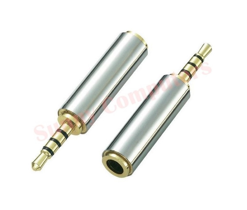 3.5mm Female to 2.5mm Male 4 Pole Stereo Gold Plated Audio Mic Socket Connector gallery