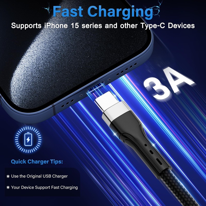 USB C Cable (4FT, 10-Pack), USB A to USB Cord Fast Charging Compatible with i... gallery