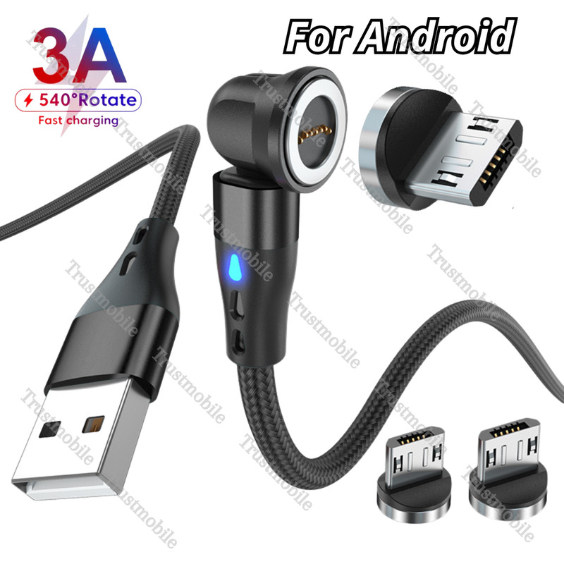 For Android Samsung Google 3A Magnetic Micro USB Charger Charging Cable 3/6/10Ft