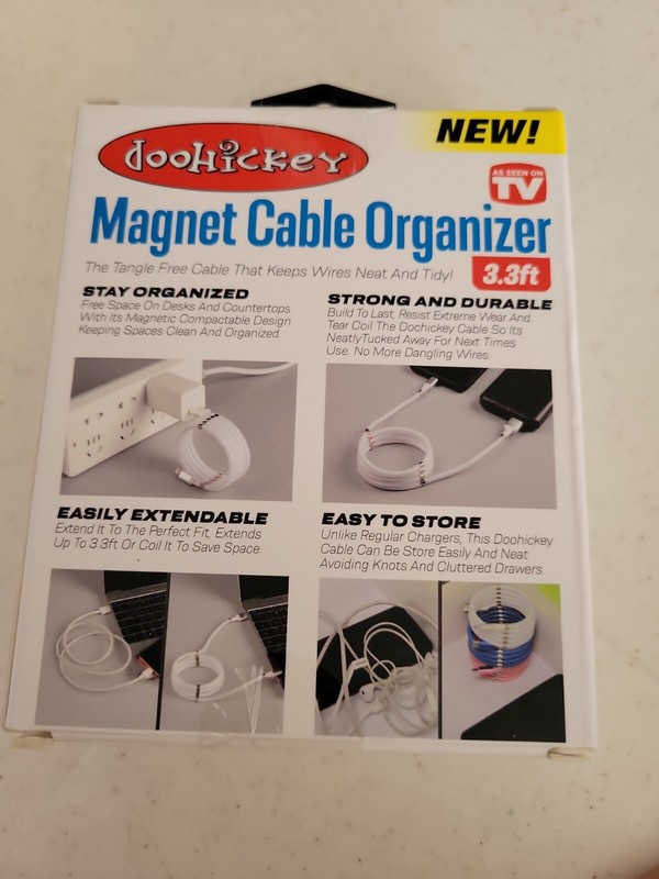 DOOHICKEY as seen on tv Magnet Cable Organizer Lighting To USB cable for iPhone gallery