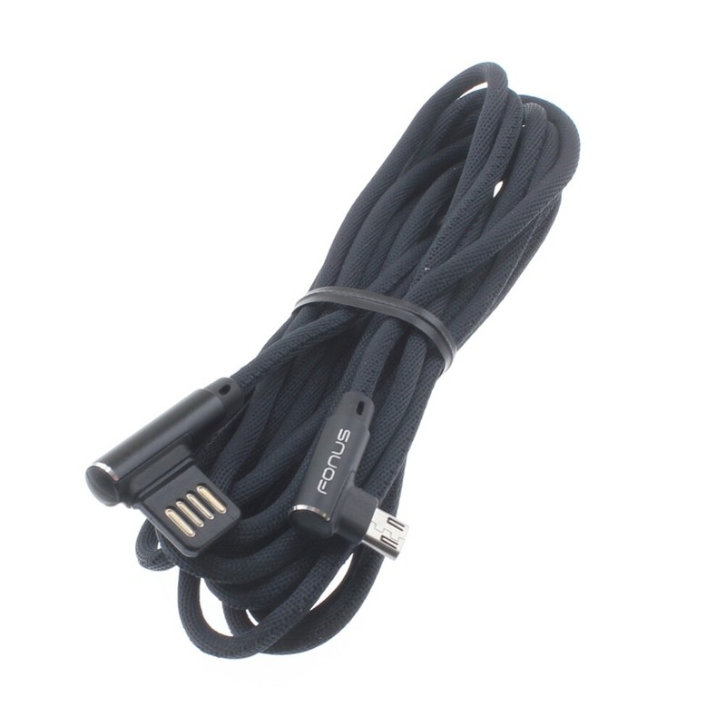 10ft Angle USB Cable Charger Cord Power Wire Sync 90 Degree for SmartPhones
