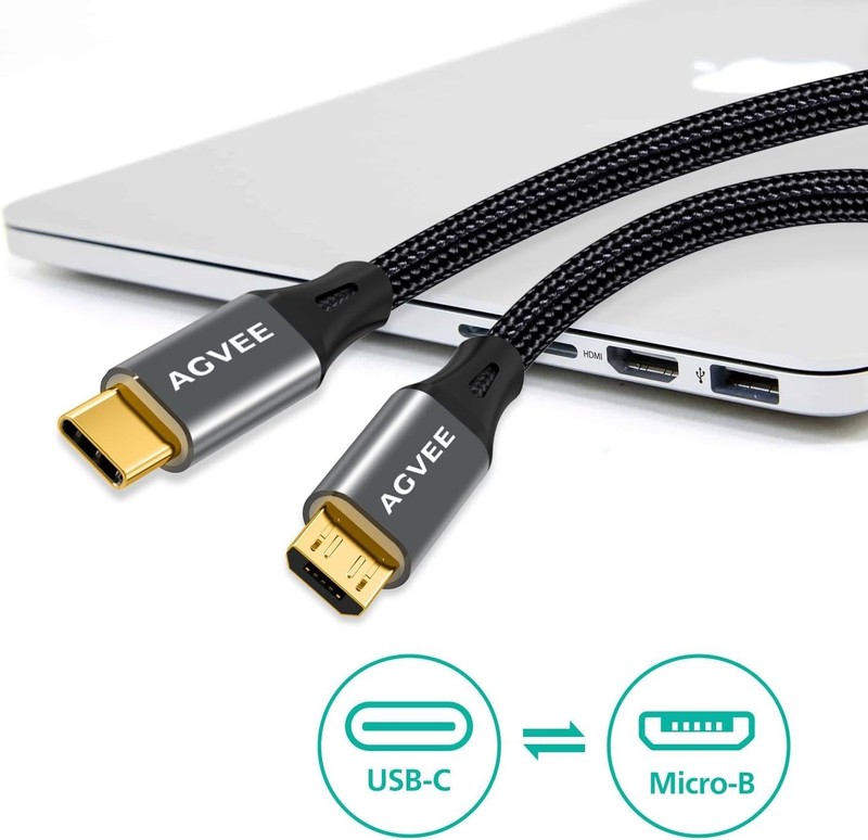 2-Pack 6.6ft USB-C to Micro USB Cables with Gold Plated Tips & Fast Sync gallery