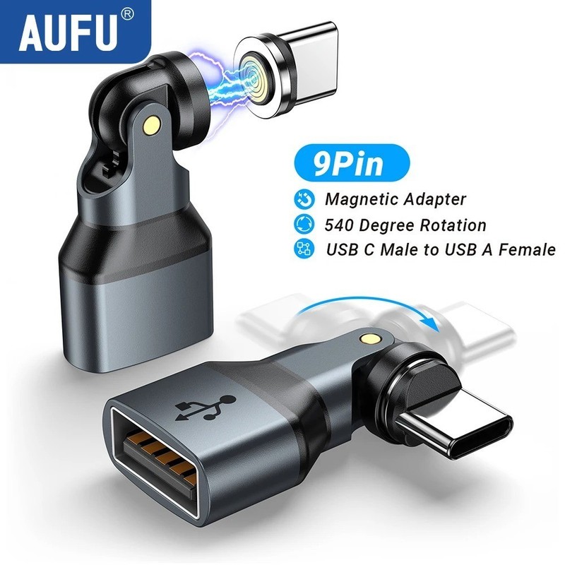Magnetic USB Type C to USB Female OTG Adapter 9 Pin Data Converter New gallery