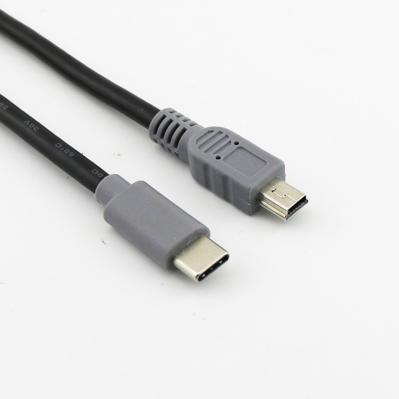 1pc Type C USB 3.1 Male to Mini 5 Pin Male Plug Converter OTG Data Charger Cable