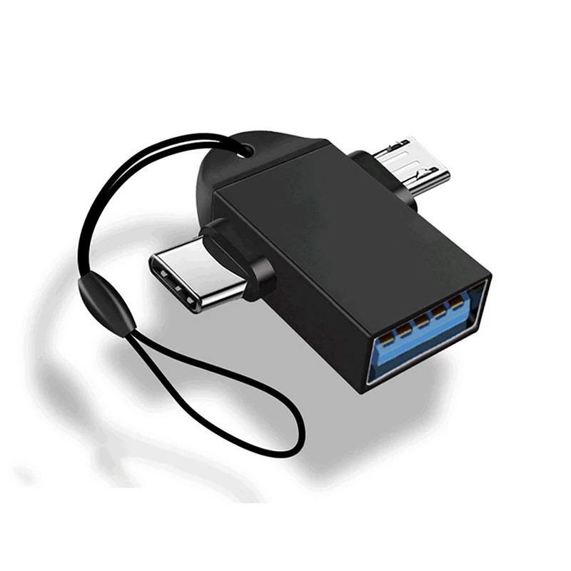 2 in 1 OTG Converter USB 3.0 to Micro USB Type C Adapter Data Sync Plug