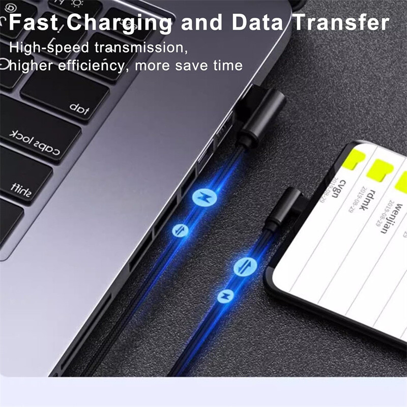 90 Degree Angle USB-C to USB-C Charger Cable Fast Charging Type Sync Cord gallery