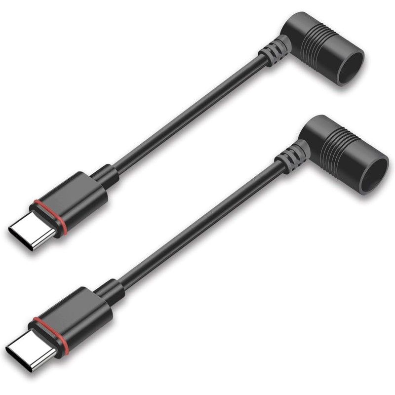 2PCS Barrel Plug to USB-C Adapter for Ring Outdoor Camera Power Connector