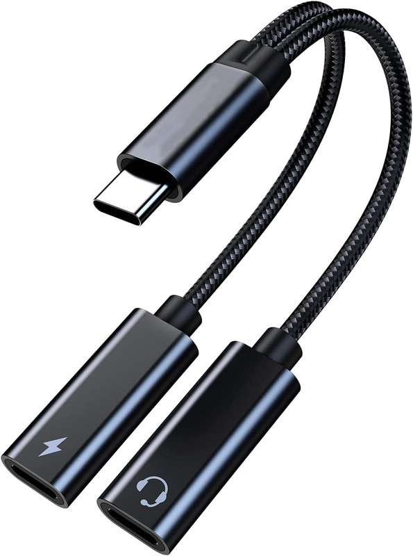 USB C Splitter, Dual USB C Headphones and Charger Adapter with PD 60W Fast Charg