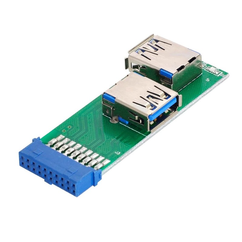USB 3.0 Type A Female Dual Ports to Motherboard 20 Pin 19 Pin Box Header Slot…