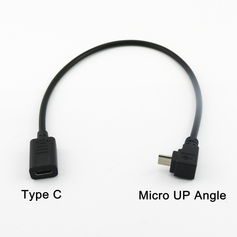 1pc USB 3.1 Type C Female to Micro Male Data Charger Adapter Connector Cable 1FT gallery