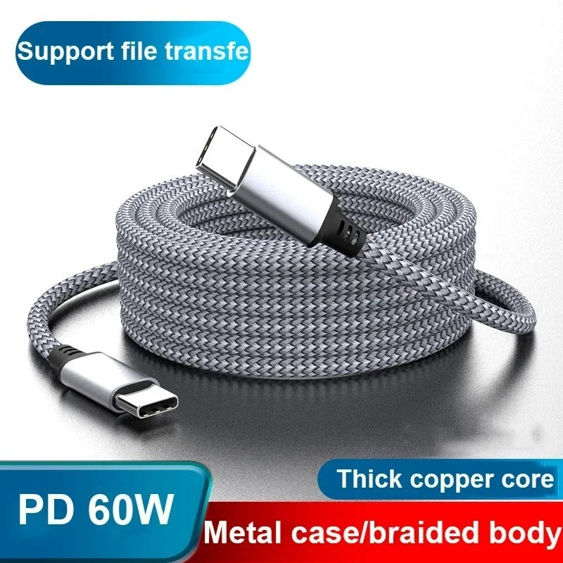 60W USB-C to USB-C Cable Fast Charger lot PD Nylon Cord For iPhone 16 Samsung
