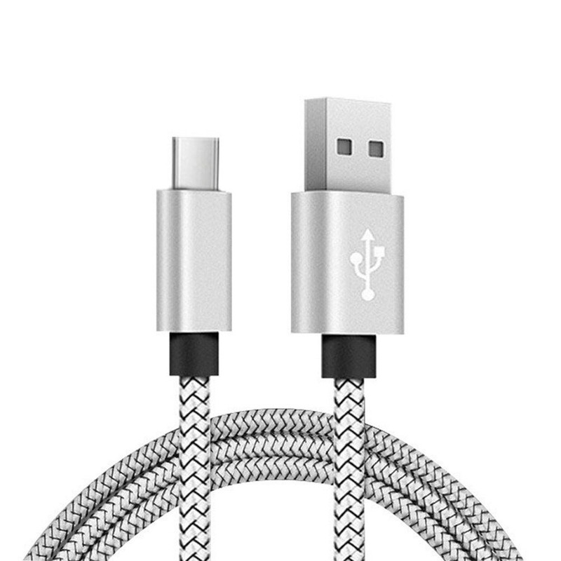 1m USB-A to USB-C Cable Fast Charger lot PD Nylon Cord For Android Samsung White gallery