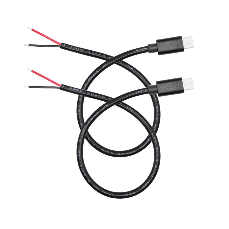Cable USB C a 2 pines, cable desnudo extremo abierto 20 AWG 5 V/5 A tipo C macho