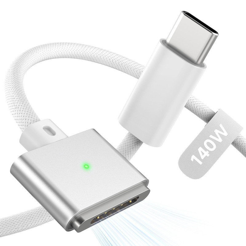 Magnetic 3 Cable 6.6 FT for M5/M4/M3/M2 MacBook Air Pro Charger, 140W Fast Ch…