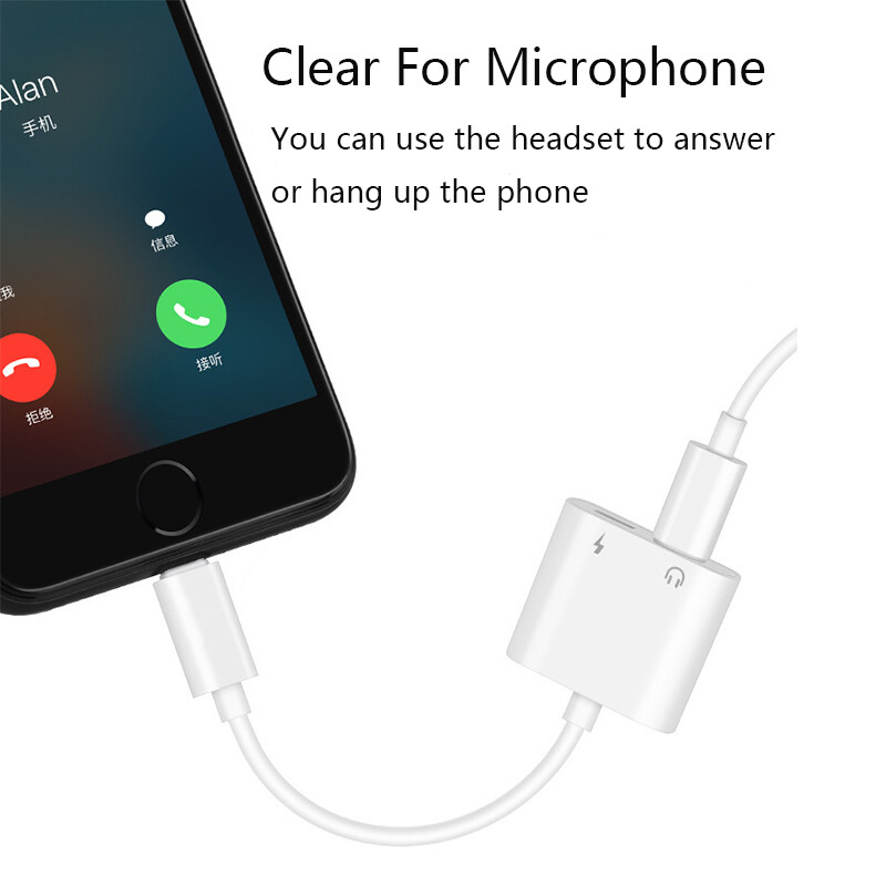 2 en 1 double adaptateur Jack Aux câble séparateur blanc pour iphone 8 7 Plus gallery